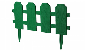 Забор "Штакетник" (дл. 32 см, выс.28 см), цвет зеленый